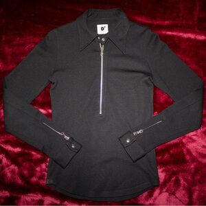 RARE Vintage 90s DSquared2 Men’s Mock Neck Wool Moto-Style Half-Zip XS